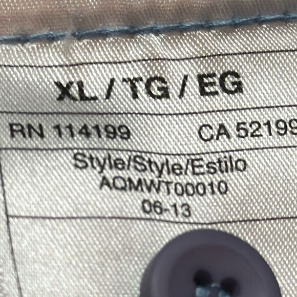 Quiksilver Waterman Collection Blue Plaid Shirt size XL Short Sleeve - Picture 11 of 11